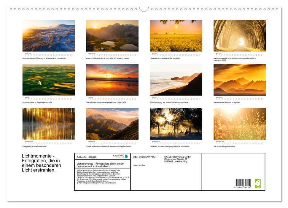 Lichtmomente - Fotografien, die in einem besonderen Licht erstrahlen. (CALVENDO Wandkalender 2026)