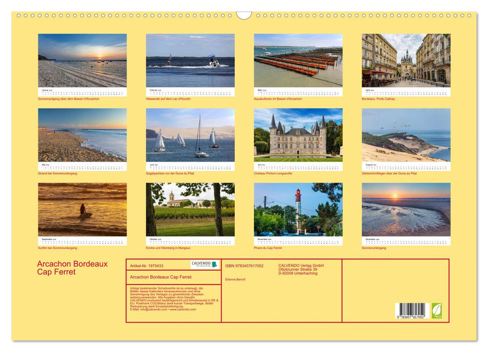 Arcachon Bordeaux Cap Ferret (CALVENDO Wandkalender 2026)