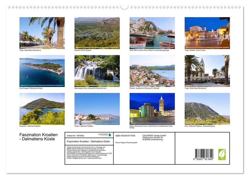 Faszination Kroatien - Dalmatiens Küste (CALVENDO Wandkalender 2026)