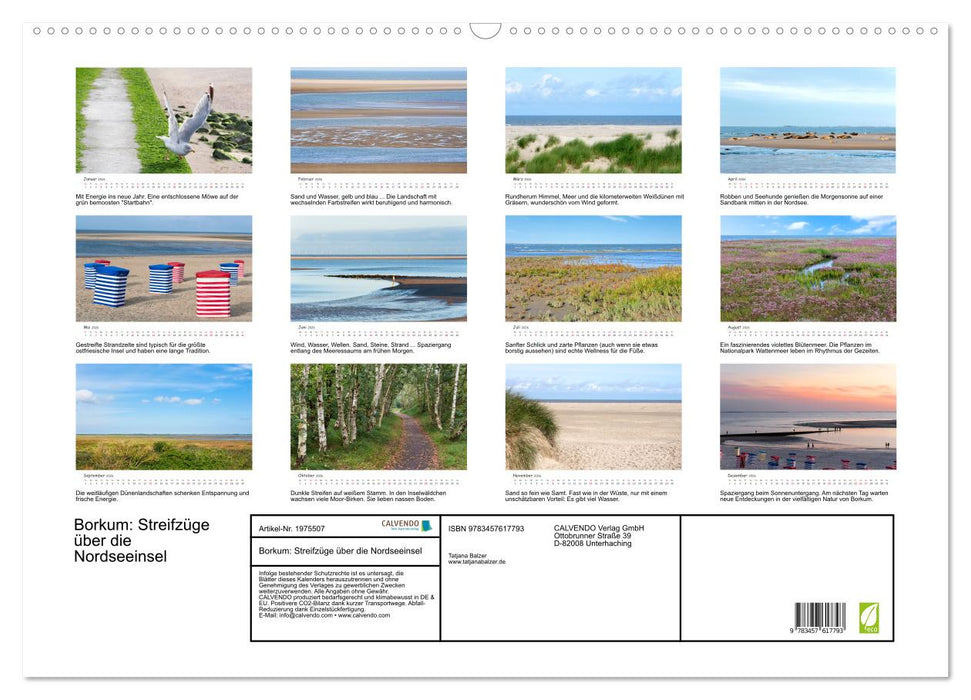 Borkum: Streifzüge über die Nordseeinsel (CALVENDO Wandkalender 2026)