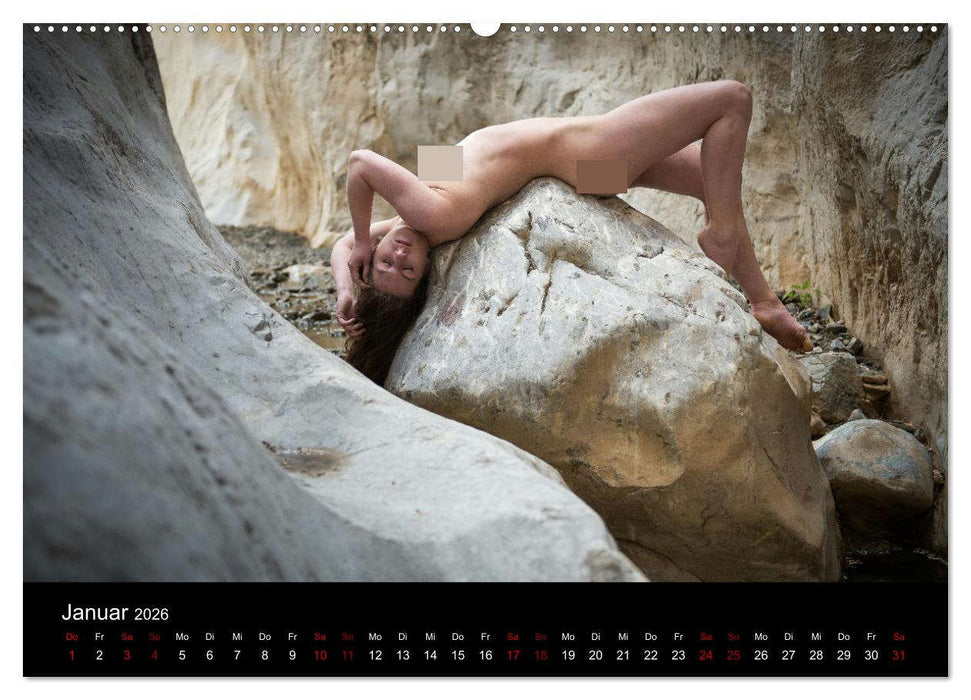 Aktfotografie auf Felsen (CALVENDO Wandkalender 2026)