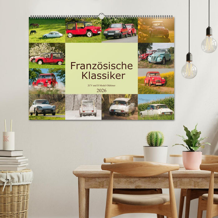 Französische Klassiker - 2CV und D Modell Oldtimer (CALVENDO Wandkalender 2026)