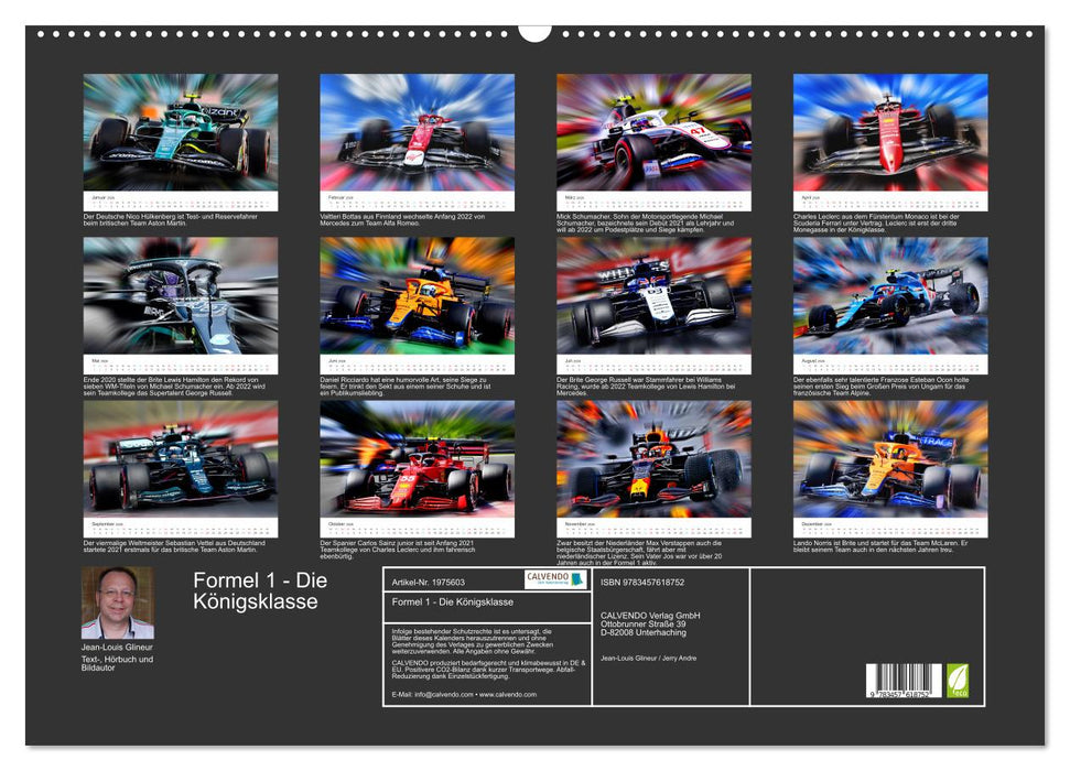 Formel 1 - Die Königsklasse (CALVENDO Wandkalender 2026)