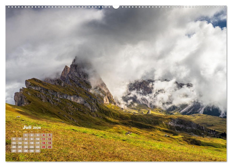 Dolomiten Impression, Hochpustertal, Seiser Alm, Gröden, Val di Fassa (CALVENDO Premium Wandkalender 2026)