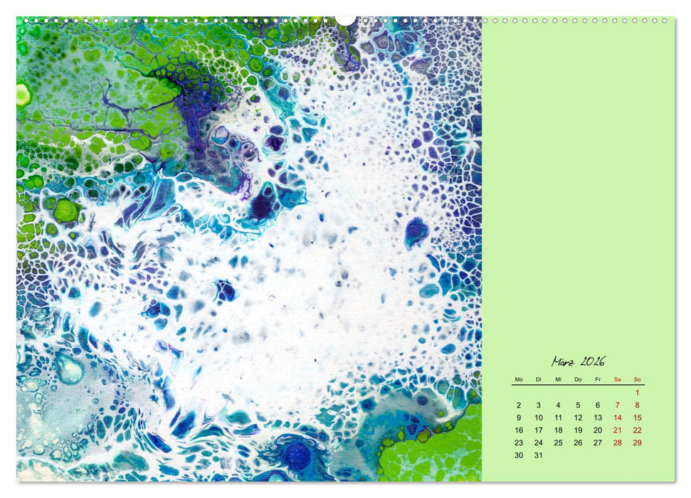 Farbfantasien - Pouring (CALVENDO Wandkalender 2026)