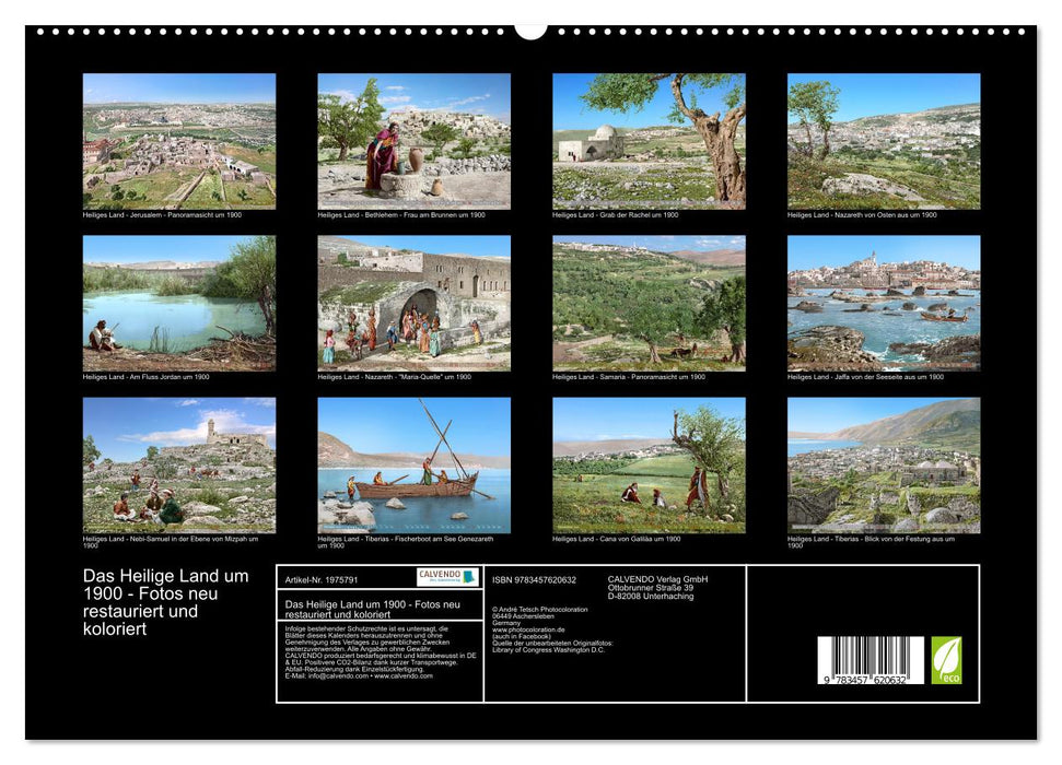 Das Heilige Land um 1900 - Fotos neu restauriert und koloriert (CALVENDO Wandkalender 2026)