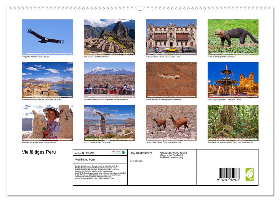 Vielfältiges Peru (CALVENDO Wandkalender 2026)