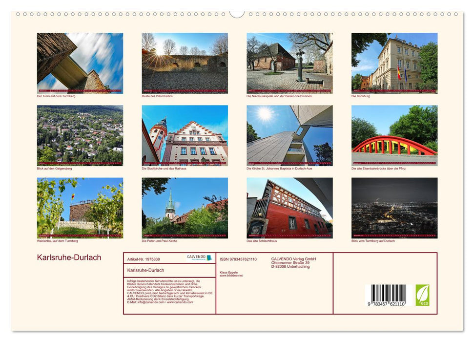 Karlsruhe-Durlach (CALVENDO Wandkalender 2026)