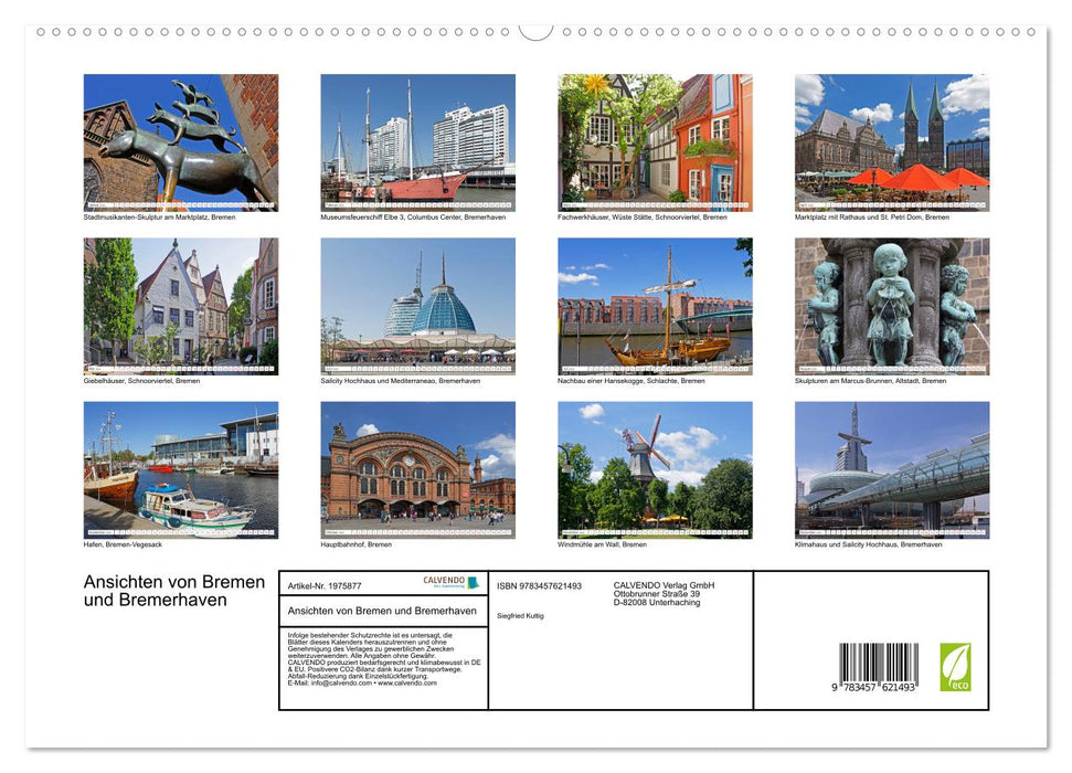 Ansichten von Bremen und Bremerhaven (CALVENDO Wandkalender 2026)