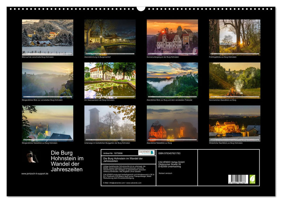 Die Burg Hohnstein im Wandel der Jahreszeiten (CALVENDO Wandkalender 2026)