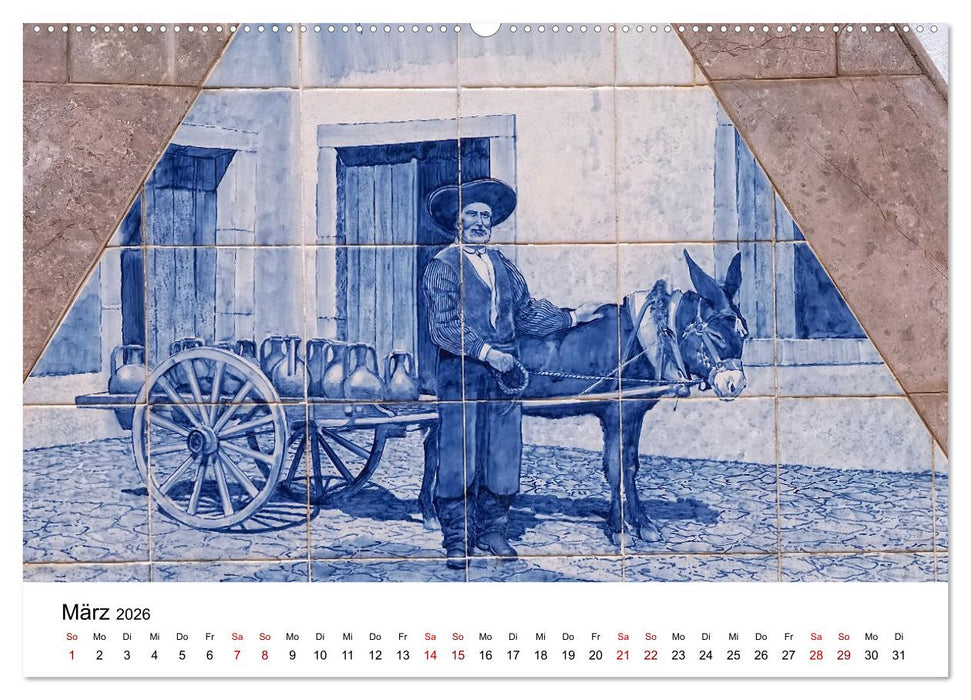 Azulejos - Portugals beliebte Kachel Kunst (CALVENDO Wandkalender 2026)