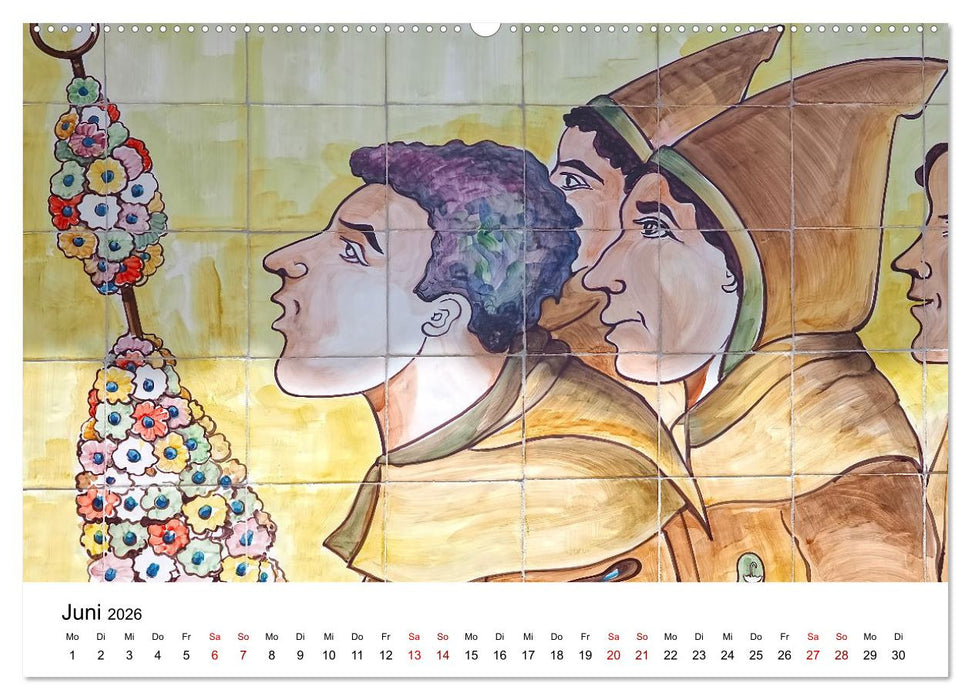 Azulejos - Portugals beliebte Kachel Kunst (CALVENDO Wandkalender 2026)