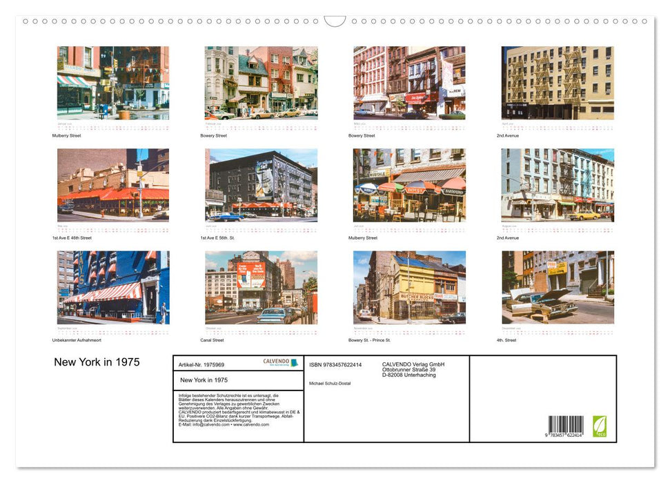 New York in 1975 (CALVENDO Wandkalender 2026)