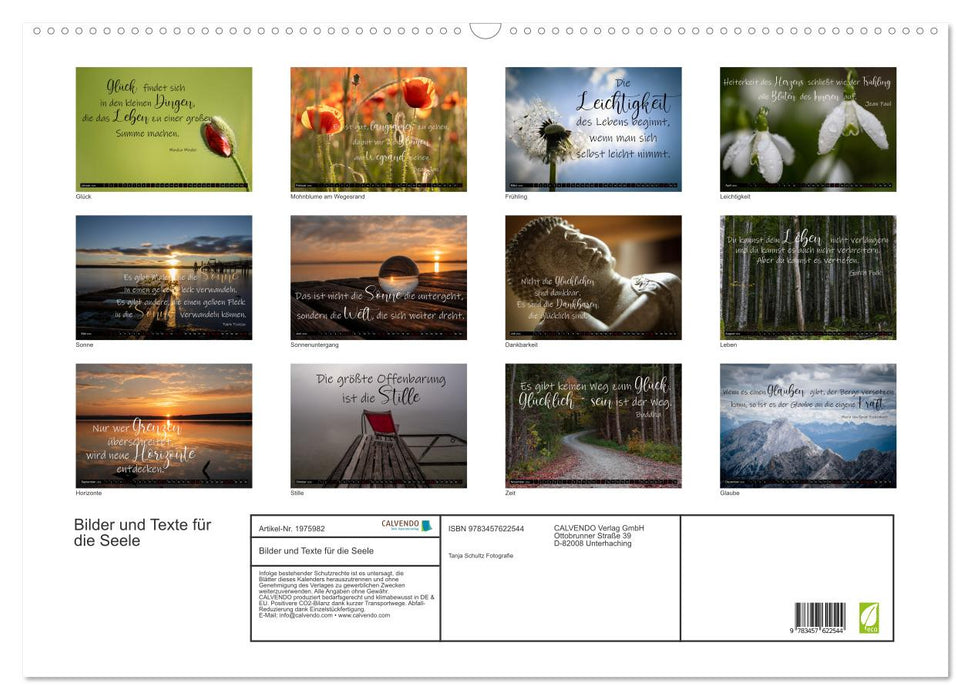 Bilder und Texte für die Seele (CALVENDO Wandkalender 2026)
