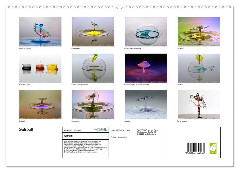 Getropft (CALVENDO Wandkalender 2026)