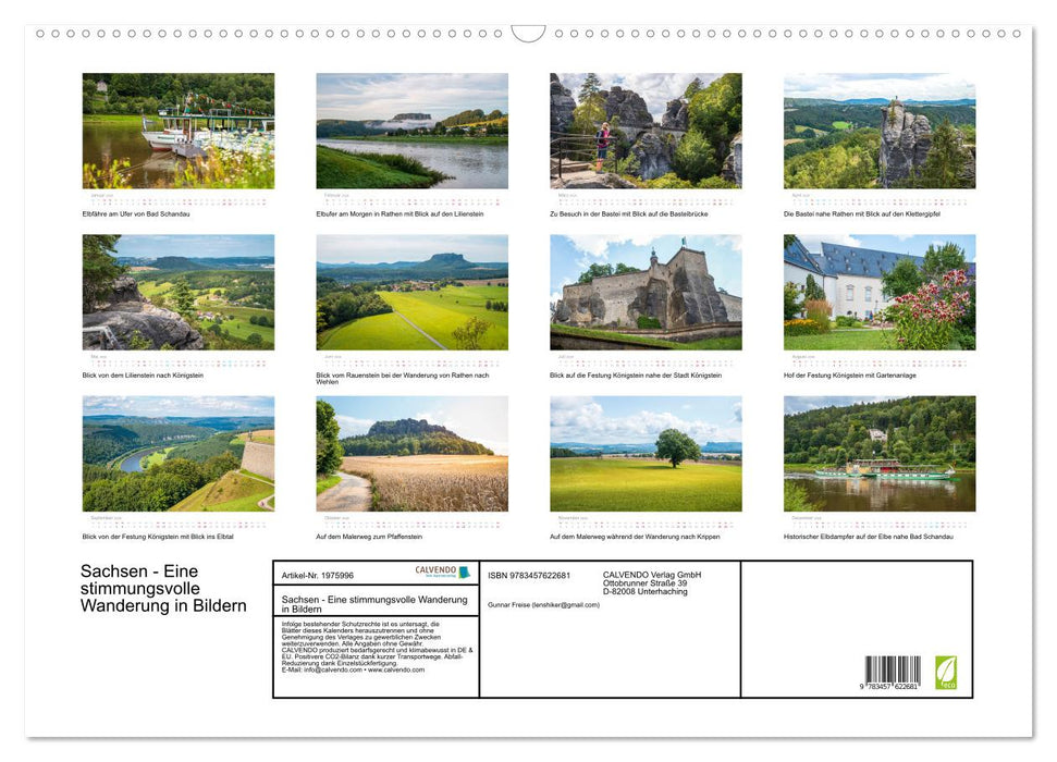 Sachsen - Eine stimmungsvolle Wanderung in Bildern (CALVENDO Wandkalender 2026)