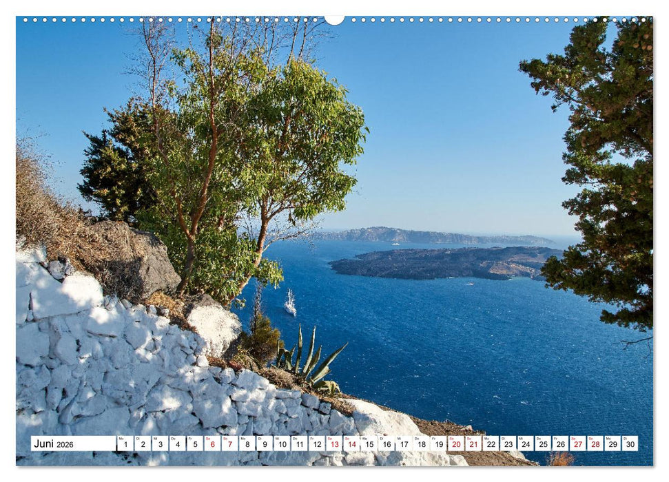 Santorini - Strahlendes Weiß an der Caldera (CALVENDO Wandkalender 2026)