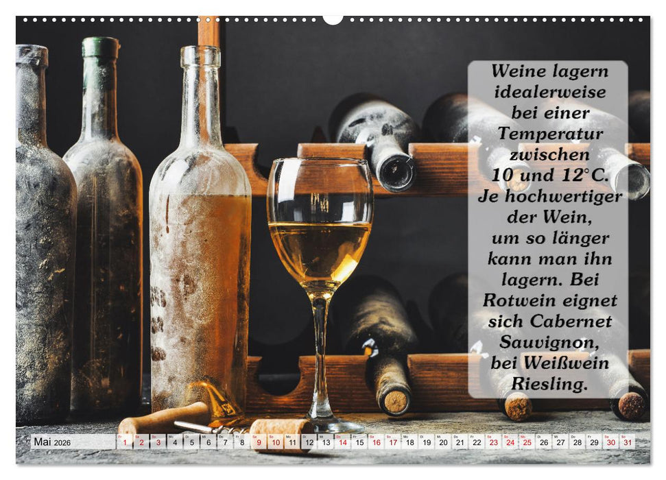Wissenswertes über Wein (CALVENDO Wandkalender 2026)