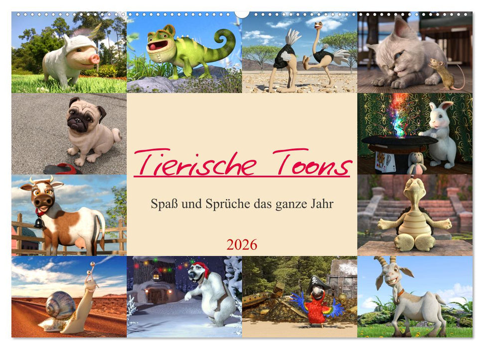Tierische Toons (CALVENDO Wandkalender 2026)