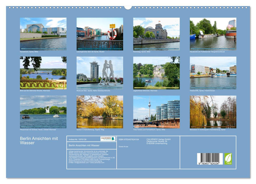 Berlin Ansichten mit Wasser (CALVENDO Wandkalender 2026)