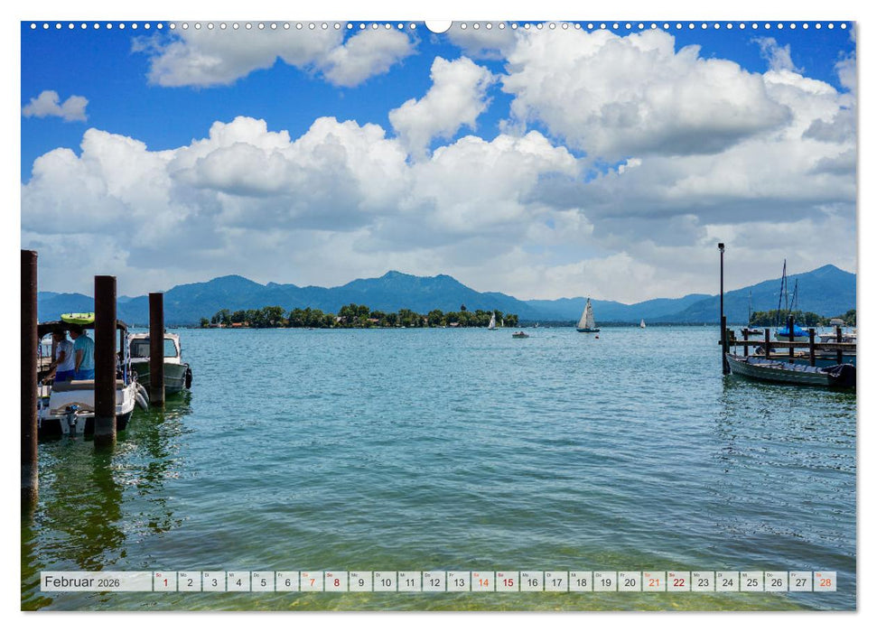 Der Chiemsee - Mit dem Rad im Bayerischen Alpenvorland (CALVENDO Wandkalender 2026)