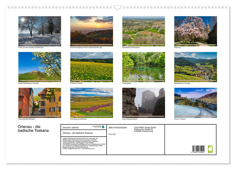 Ortenau - die badische Toskana (CALVENDO Wandkalender 2026)
