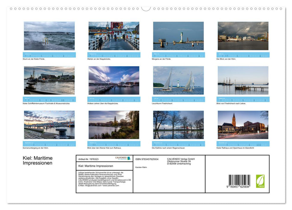 Kiel: Maritime Impressionen (CALVENDO Wandkalender 2026)