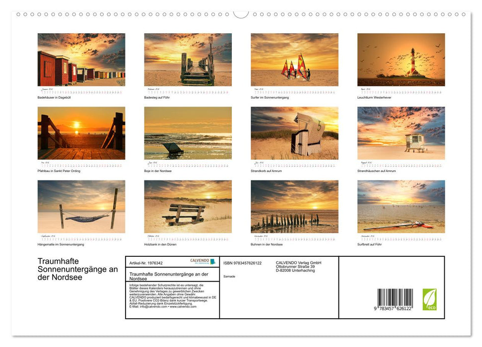 Traumhafte Sonnenuntergänge an der Nordsee (CALVENDO Wandkalender 2026)