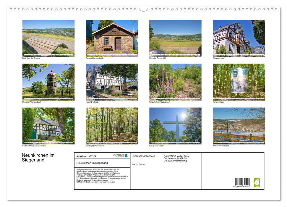 Neunkirchen im Siegerland (CALVENDO Wandkalender 2026)