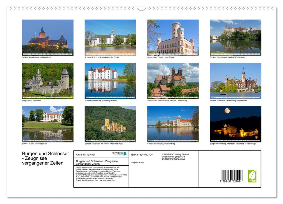 Burgen und Schlösser - Zeugnisse vergangener Zeiten (CALVENDO Premium Wandkalender 2026)