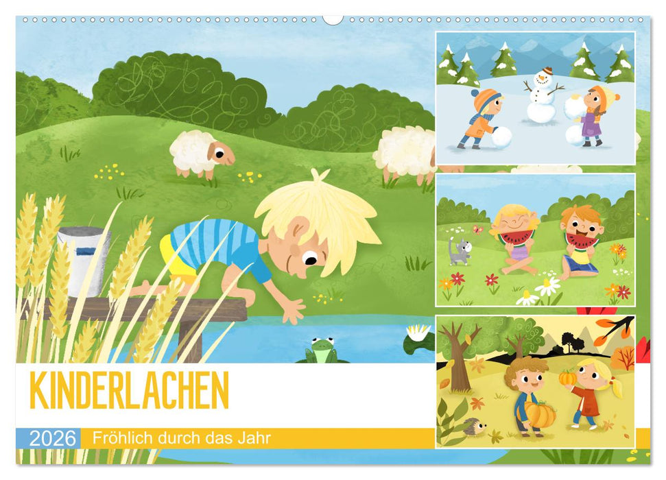 KINDERLACHEN - Fröhlich durch das Jahr - Ein Kinderkalender (CALVENDO Wandkalender 2026)