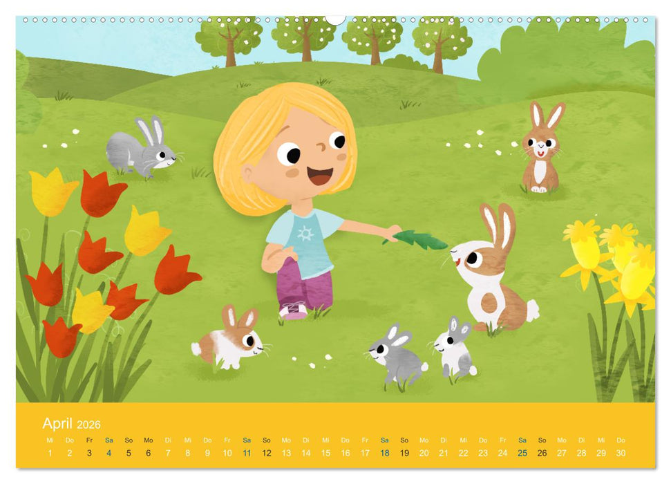 KINDERLACHEN - Fröhlich durch das Jahr - Ein Kinderkalender (CALVENDO Wandkalender 2026)