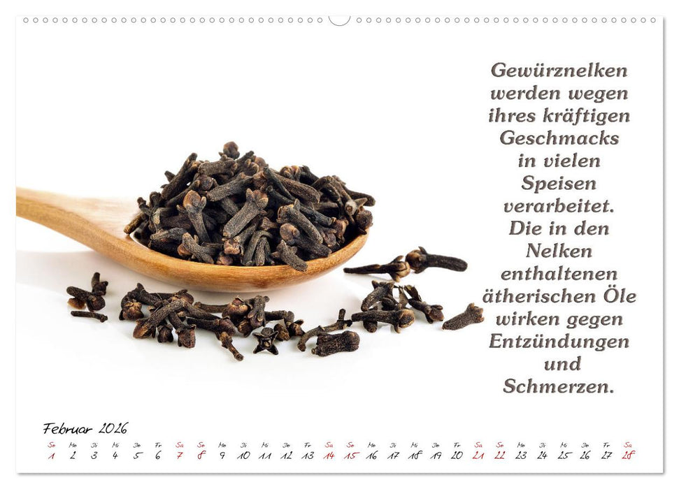 Gewürze: Gesund & Lecker (CALVENDO Wandkalender 2026)