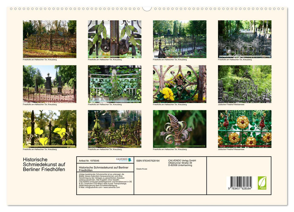 Historische Schmiedekunst auf Berliner Friedhöfen (CALVENDO Wandkalender 2026)