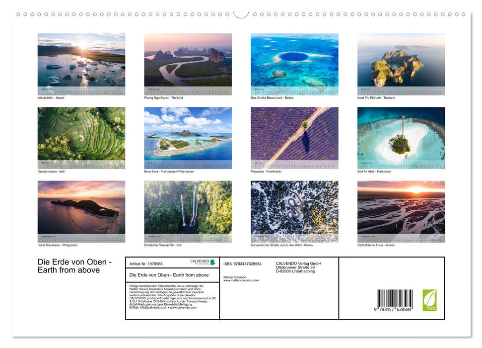 Die Erde von Oben - Earth from above (CALVENDO Wandkalender 2026)