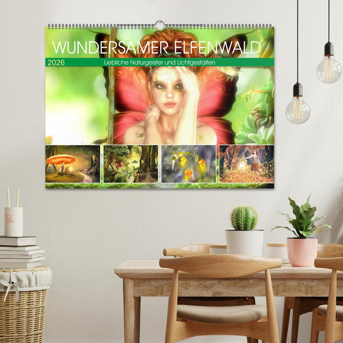 Wundersamer Elfenwald. Liebliche Naturgeister und Lichtgestalten (CALVENDO Wandkalender 2026)