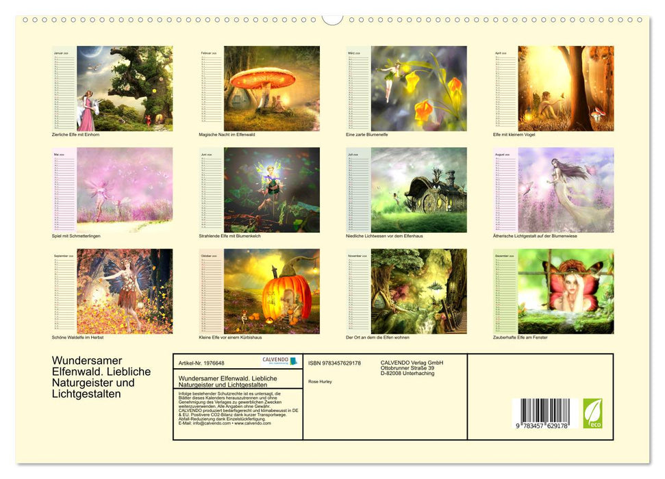 Wundersamer Elfenwald. Liebliche Naturgeister und Lichtgestalten (CALVENDO Wandkalender 2026)