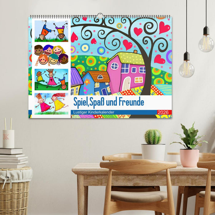 Spiel, Spaß und Freunde. Lustiger Kinderkalender (CALVENDO Wandkalender 2026)
