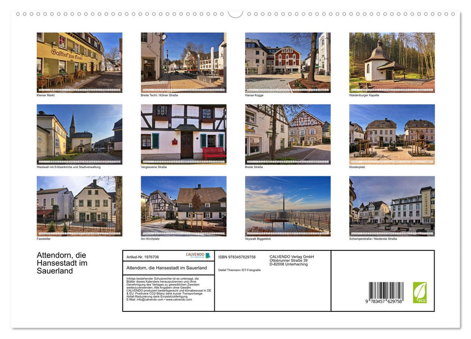 Attendorn, die Hansestadt im Sauerland (CALVENDO Premium Wandkalender 2026)