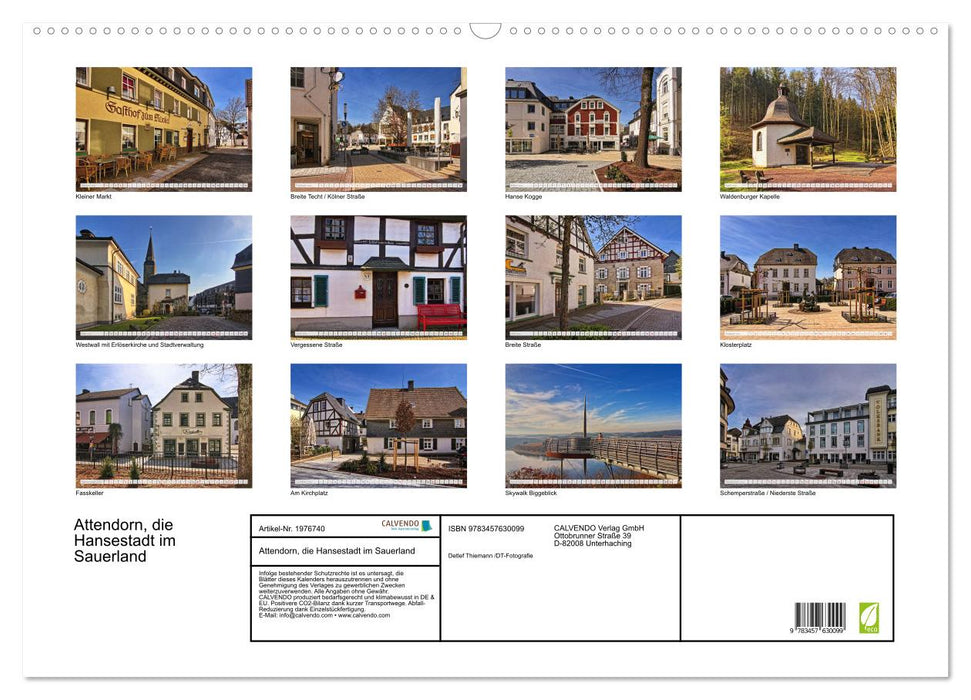 Attendorn, die Hansestadt im Sauerland (CALVENDO Wandkalender 2026)