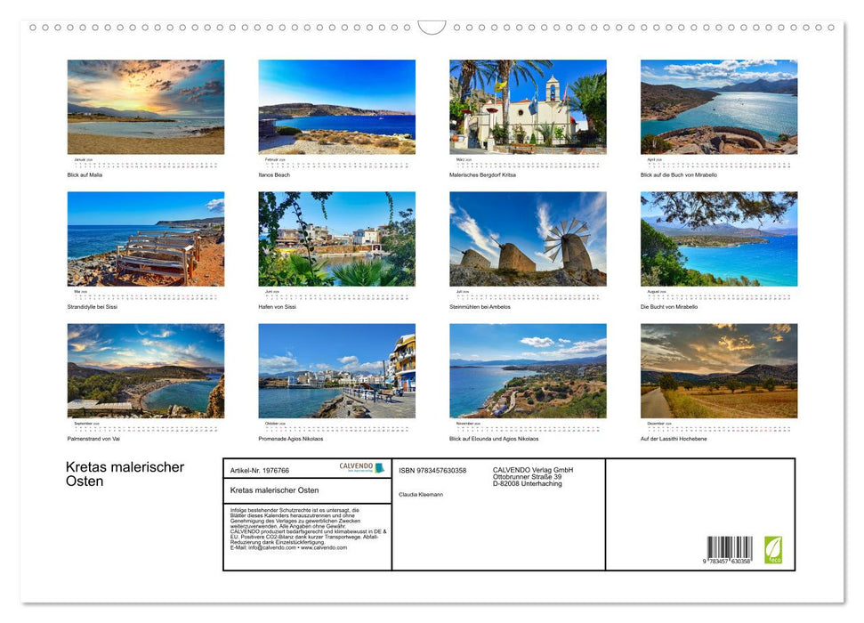 Kretas malerischer Osten (CALVENDO Wandkalender 2026)