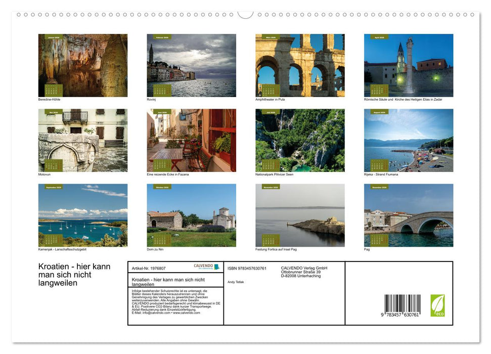 Kroatien - hier kann man sich nicht langweilen (CALVENDO Wandkalender 2026)