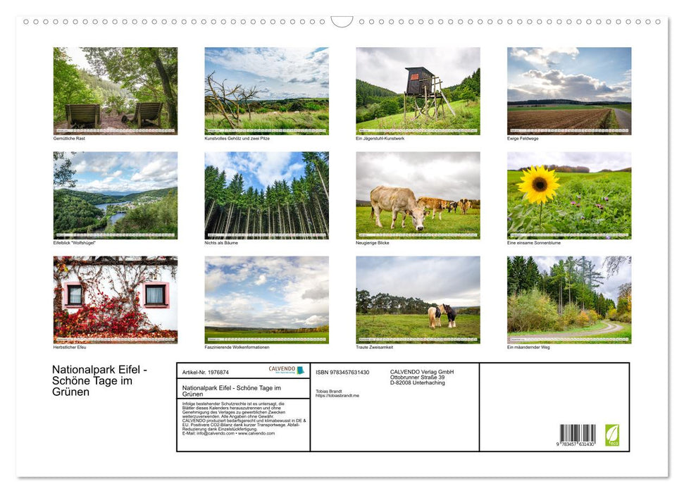 Nationalpark Eifel - Schöne Tage im Grünen (CALVENDO Wandkalender 2026)