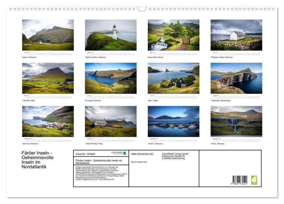 Färöer Inseln - Geheimnisvolle Inseln im Nordatlantik (CALVENDO Wandkalender 2026)