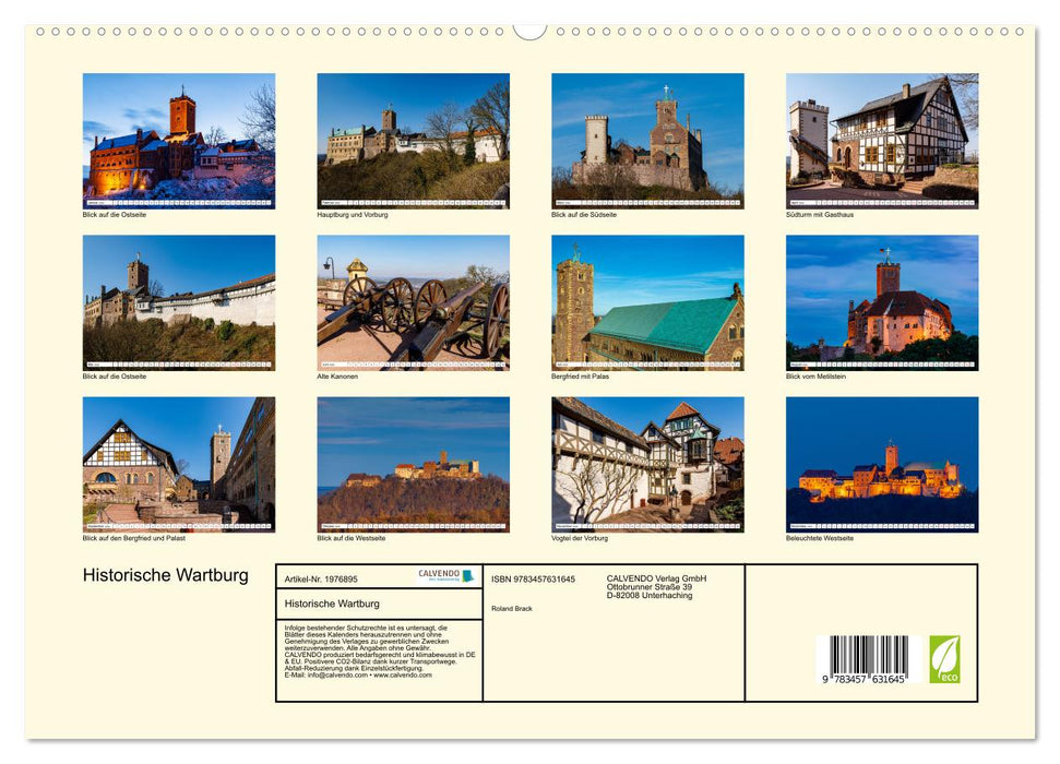 Historische Wartburg (CALVENDO Wandkalender 2026)