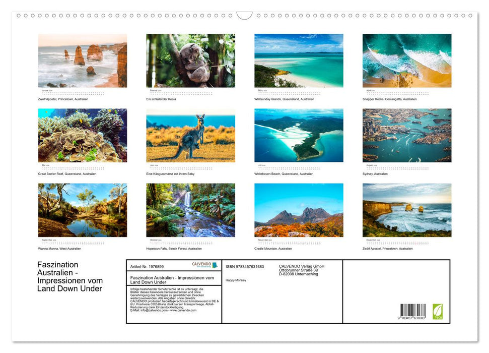 Faszination Australien - Impressionen vom Land Down Under (CALVENDO Wandkalender 2026)