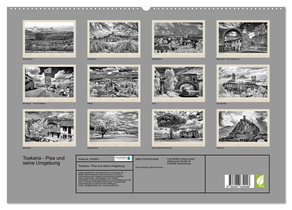 Toskana - Pisa und seine Umgebung (CALVENDO Wandkalender 2026)