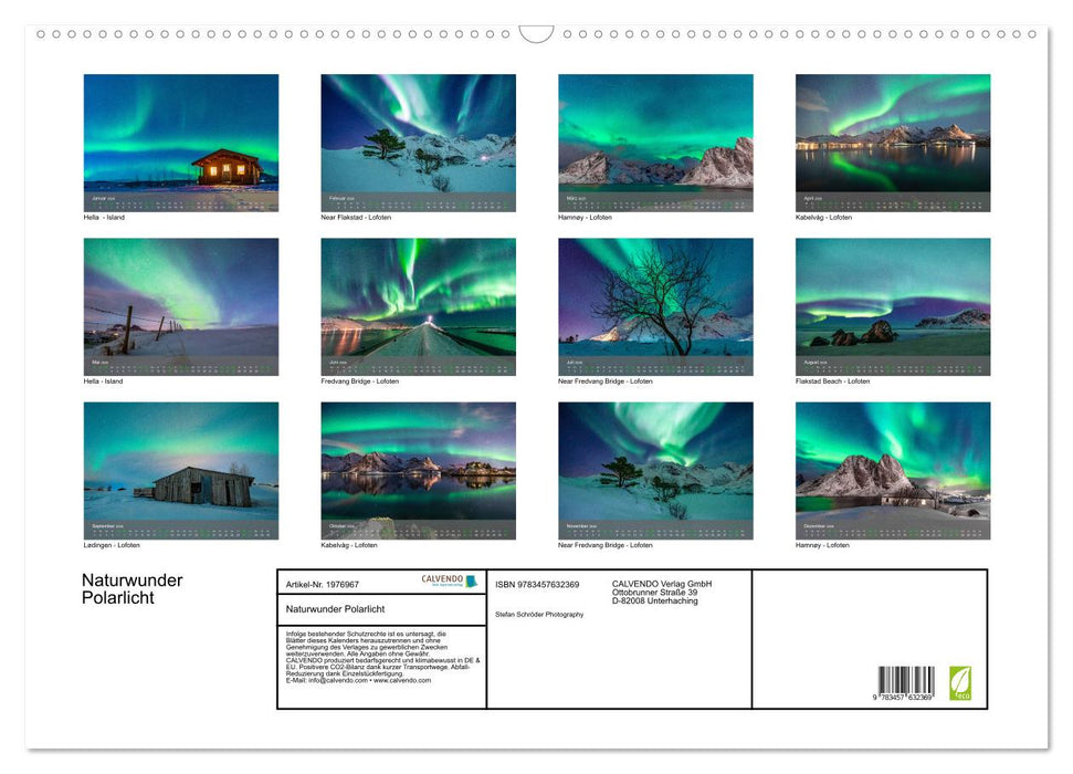 Naturwunder Polarlicht (CALVENDO Wandkalender 2026)