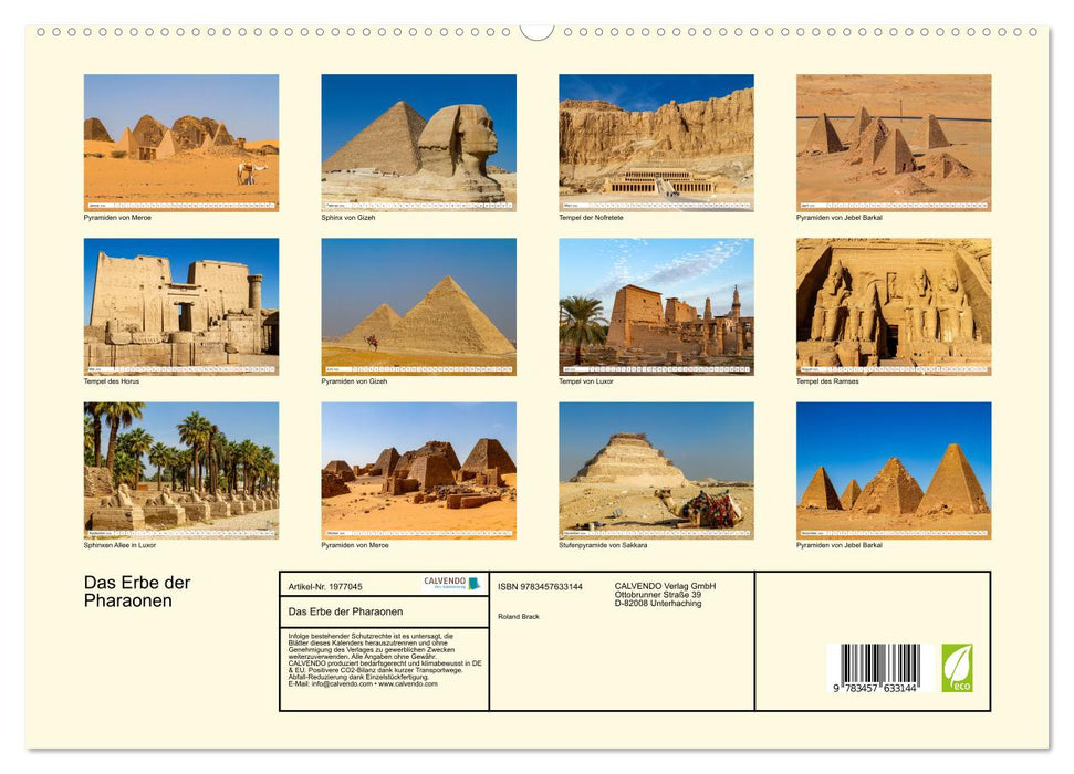 Das Erbe der Pharaonen (CALVENDO Wandkalender 2026)