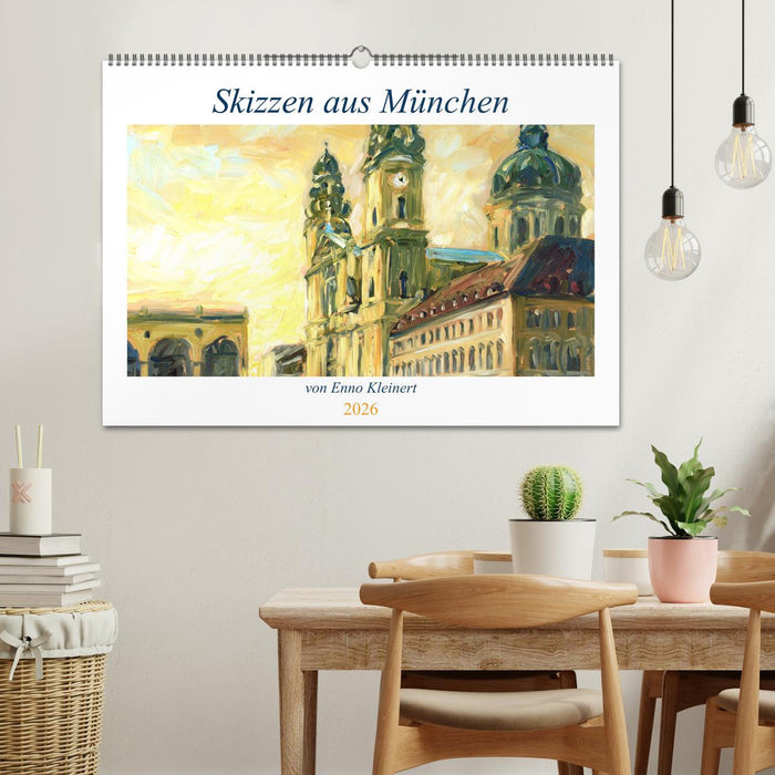 Skizzen aus München (CALVENDO Wandkalender 2026)